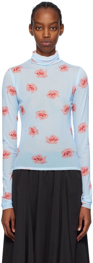 Kenzo Blue Kenzo Paris Rose Turtleneck