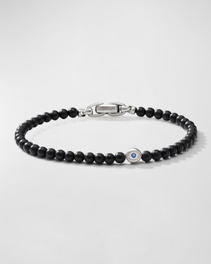 4mm Men's Spiritual Bead Evil Eye Bracelet