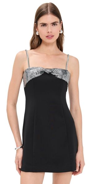 ASTR the Label Halya Sequin Bow Dress Black XL
