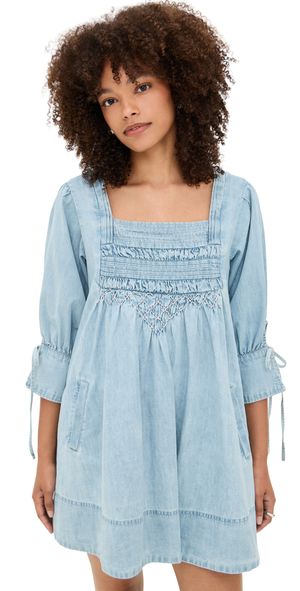 Free People Sonora Denim Mini Dress Cornflower XS