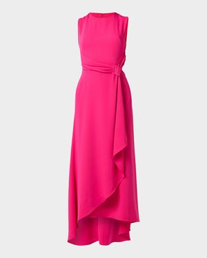 Evie Sleeveless Draped A-Line Maxi Dress