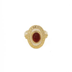 Nilai - Bague plaqué or kate - Taille Unique - Orange