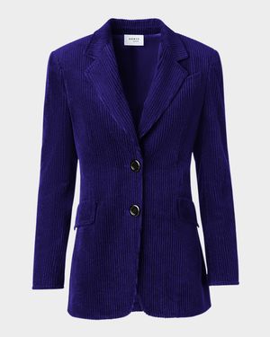 Washed Viscose Corduroy Boyfriend Blazer