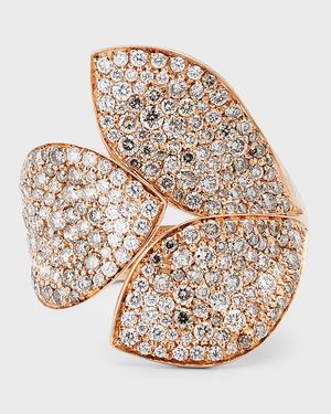 18K Rose Gold Diamond Pave 3-Petal Giardini Ring