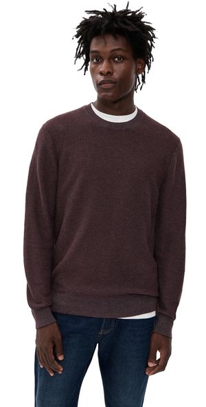 Vince Geo Jacquard Crew Sweater Port/Medium Heather Grey XL