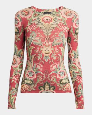 Floral Jersey Long-Sleeve T-Shirt