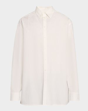 Men's Lace Appliqué Button-Down Shirt