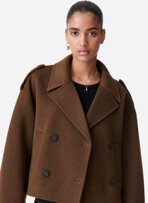 Vanessa Bruno - Manteau court en laine mélangée - Taille 44 - Vert