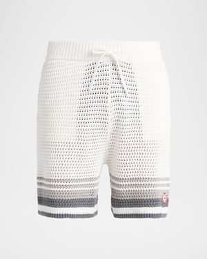 Men's Drawstring Crochet Shorts