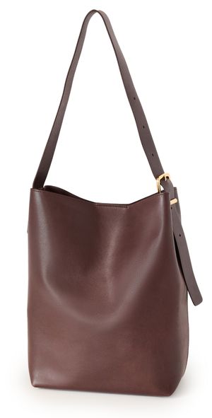 Madewell The Essential Bucket Tote in Leather Chocolate Raisin Leather One Size