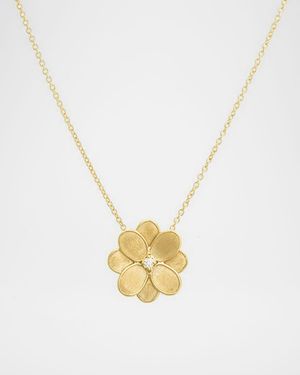 18K Yellow Gold Flower Pendant with Diamonds