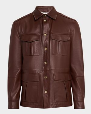 Men's Leather Safari Jacket