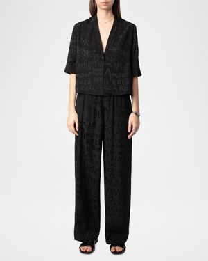 Pin Manifesto Silk Trousers