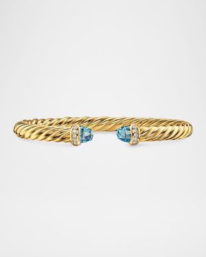 Cablespira Flex Bracelet with Gemstones and Diamonds in 18K Gold, 6mm