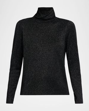 Shimmer Wool-Blend Turtleneck Sweater