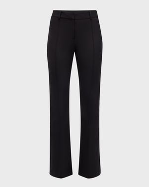 Hibiscus Pintuck Boot-Cut Pants
