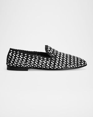 Men's Woven Leather Slippers