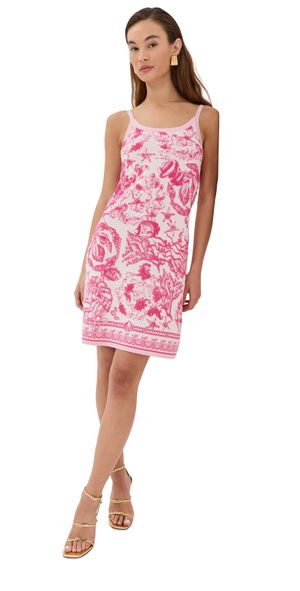 Versace Underwater Barocco Towel Knit Dress Eggshell/Dragonfruit 44