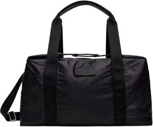 MM6 Maison Margiela Black Crunched Nylon Weekend Bag