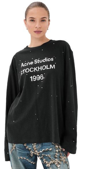 Acne Studios 1996 Rhinestone Long Sleeve T-Shirt Black M