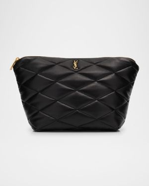 Sade Large YSL Cosmetic Pouch Bag in Quilted Leather