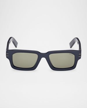 Men's Rectangle Acetate Sunglasses