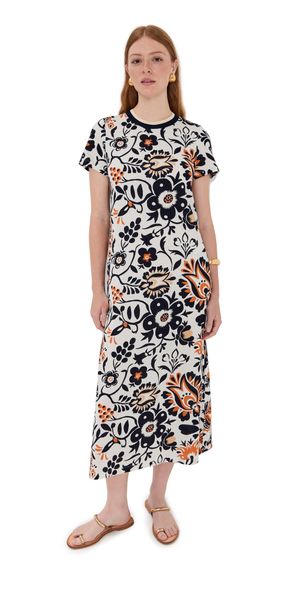 La DoubleJ Sporty Swing Dress Selva White w/ Orange XS