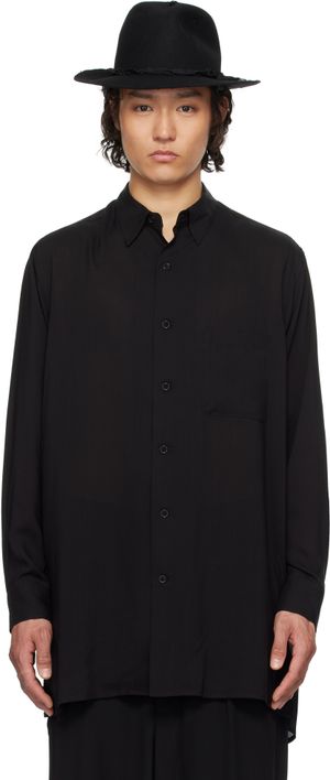 YOHJI YAMAMOTO Black CM Cellulose Lawn Standard Oversize Shirt