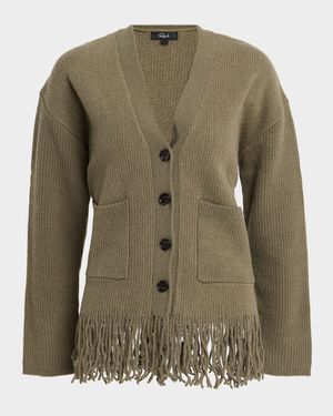 Kairi Fringe Wool-Blend Cardigan