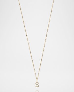 Mini Amelia 14K Gold Diamond Initial Pendant Necklace