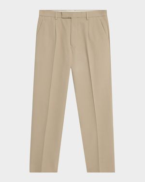 Men's Pleated Cotton-Wool Pants