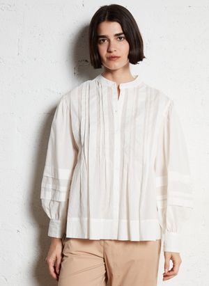 See U Soon - Chemise oversize col mao en coton - Taille 3 - Blanc