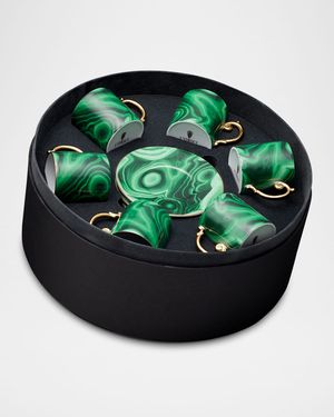 Malachite Espresso Cup and Saucer, Set of 6