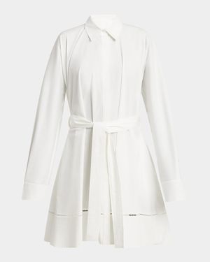 Sammy Belted Ladder Stitch Poplin Dress