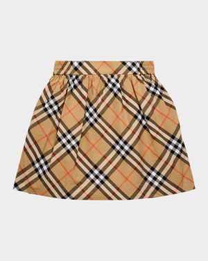 Girl's Kelsey Check-Print Skirt, Size 3-14