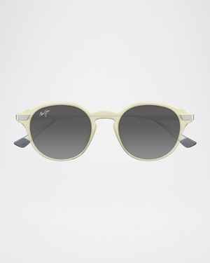 Men's Momi Titanium and Nylon Round Sunglasses