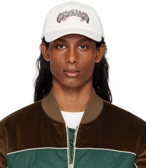 Casablanca Casquette blanche à écusson à logo gothique