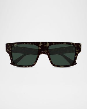 Men's Subtle Web 53mm Square Acetate Sunglasses