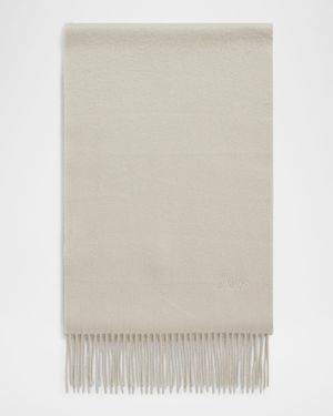 Men's Cashmere Tonal Logo Rectangle Scarf