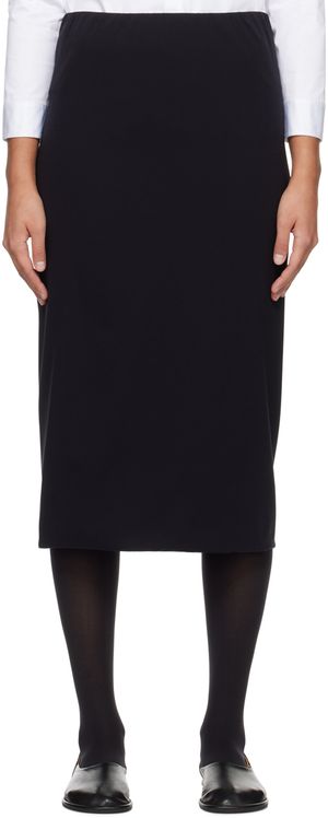 The Row Black Alania Midi Skirt