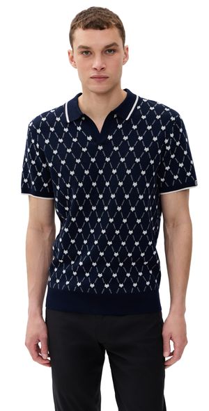 Greyson Wolf Chain Johnny Collar Sweater Polo MALTESE BLUE XXL