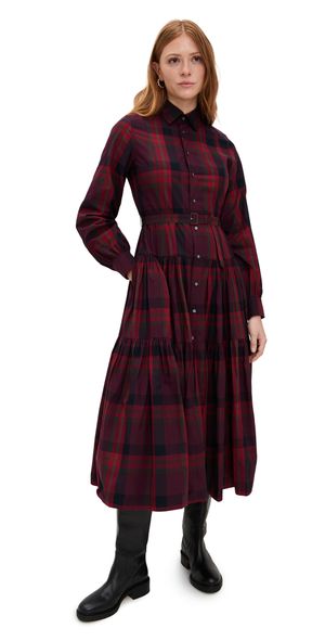Polo Ralph Lauren Collared Long Sleeve Dress Red Plaid 2