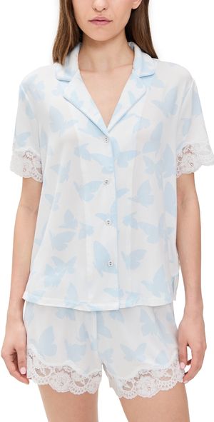 PJ Salvage Butterfly Pajama Top Ivory M