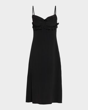 Ruffle Bust Midi Dress