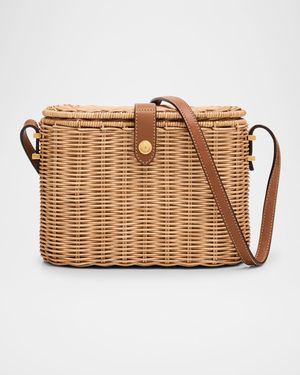Vanity Crossbody Bag in Wicker and Leather