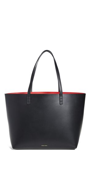Mansur Gavriel Large Tote Bag Black/Flamma One Size