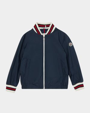 Boy's Maki Bomber with Striped Trim, Size 4-6
