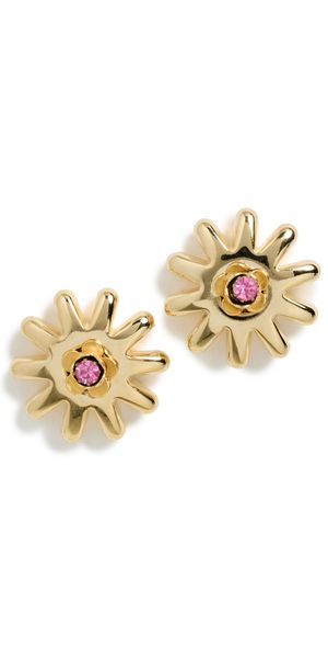 Brinker + Eliza Ray Earrings Gold/Fuchsia One Size