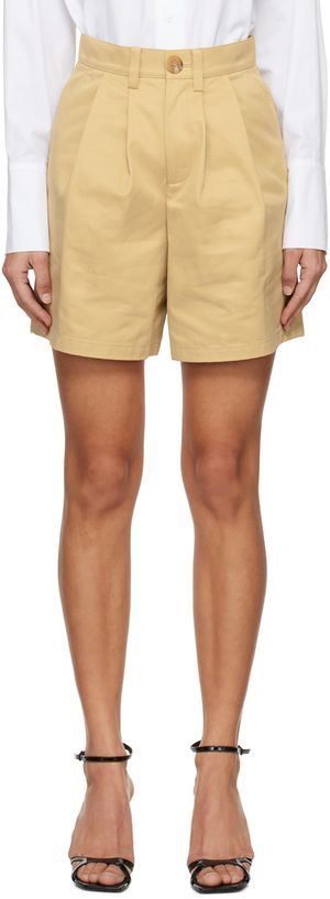 KIMHĒKIM Beige Pleated Shorts