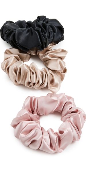 Slip Set of 3 Large Silk Scrunchies Multi One Size